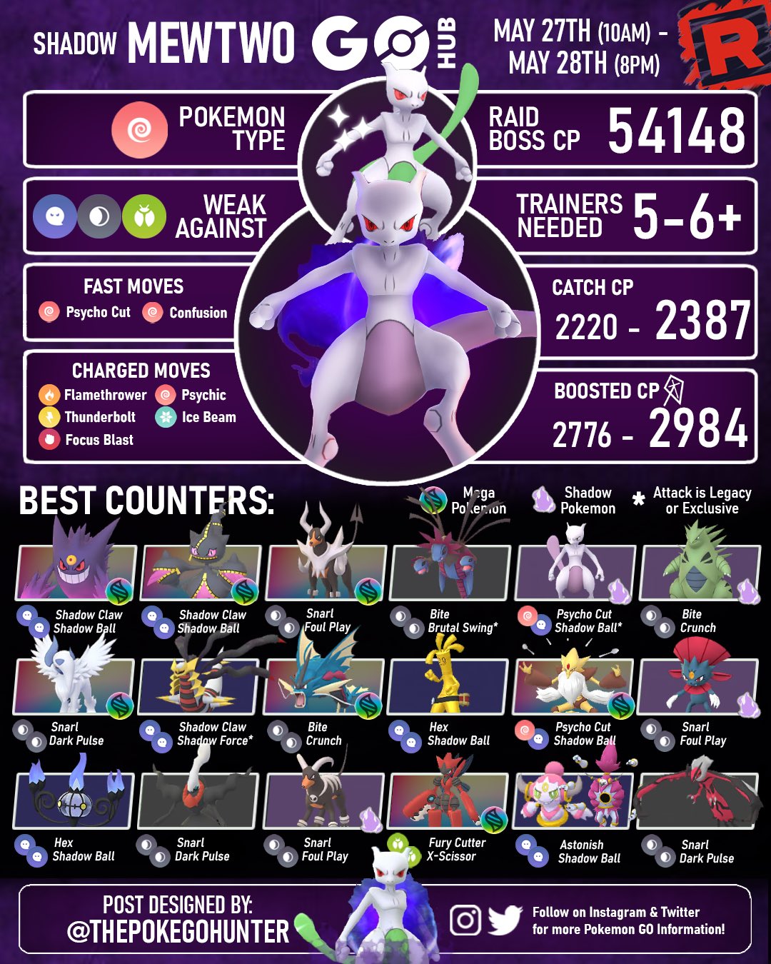 Pokémon GO Hub on X: Shadow Mewtwo Raids are taking place this weekend.  Prepare for this epic showdown with our written guide, and this handy  infographic. Guide 👉 #pokemongo #mewtwo   /