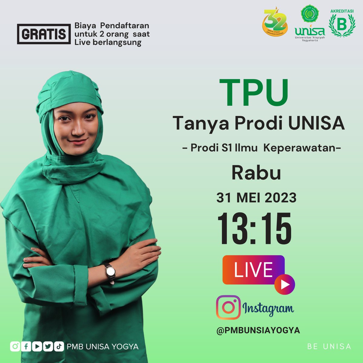 pmbunisayogya's tweet image. #GetToKnowLive

Ada pepatah &quot;Malu bertanya sesat di jalan&quot;

Buat kalian para calon #maba2023, Jangan lewatkan kesempatan utk mendapatkan informasi sebanyak-banyaknya bersama Prodi S1 Keperawatan  @unisa_yogya 

Yuk, kita seruan-seruan bareng bestie ..😍
#Beunisa #Free #Live