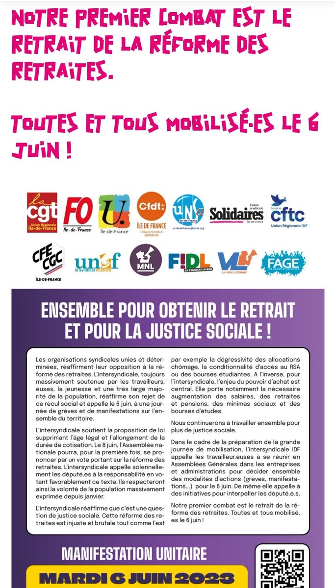 SNJ_national's tweet image. ⤴️ ➖️ 1️⃣0️⃣ 

Pour nos SALAIRES et nos RETRAITES, tous dans la rue le mardi 6 juin ! ✊️ 

#StopRetraiteMacron 👊 
🥁🥁🥁💥💥💥