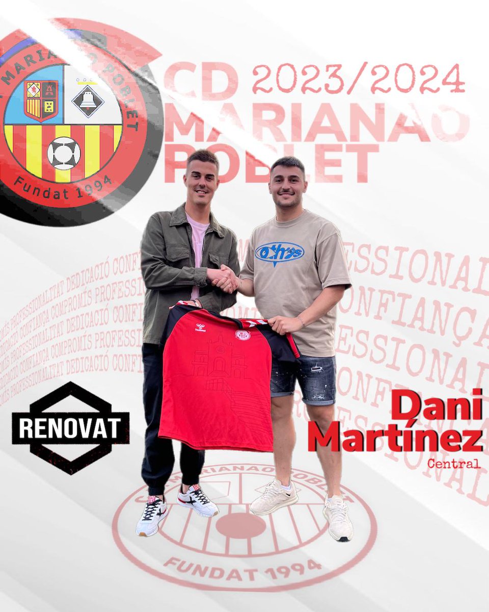 #PrimerEquipoCDMP🔴⚫
🤝 RENOVACIONES 

✅ El central Dani Martínez cumplirá su segunda temporada con nosotros.
#SomMarianao