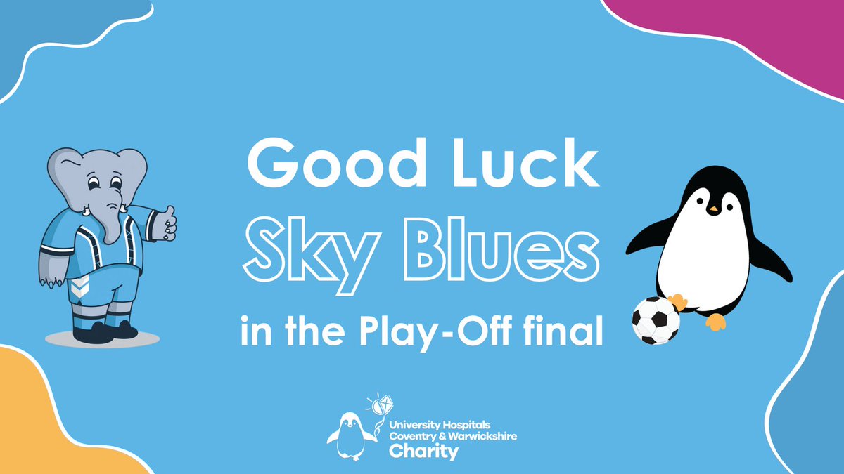 We would like to wish our friends at @Coventry_City the best of luck in the Championship Play-Off final later today ⚽ Play up Sky Blues! 💙 #PUSB