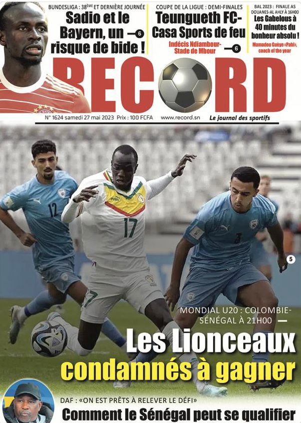 Unes des Quotidiens Sportifs Du 
Samedi 27 Mai 2023

#kebetu 
#revuedepresse 
#Senegal