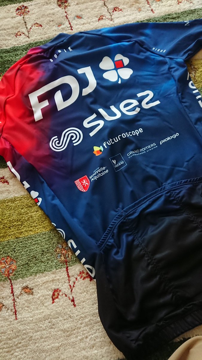 zaigomon2's tweet image. #FDJsuez のジャージが格好良いので、買ってしまった。 
おじさんには派手だけど。