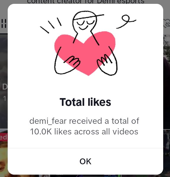 Just hit 10k likes on tiktok, thabkyiu you all so much