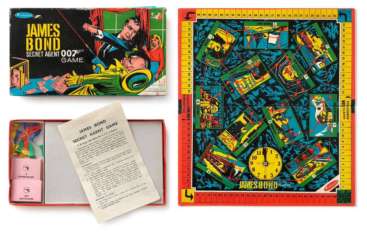 @AllBondGames @JazWiseman It was quite common for these 1960s board games just to be released in different boxes for different countries. The artwork on this one obviously borrows from the MB Bond game, as does this one from Pleasantime!