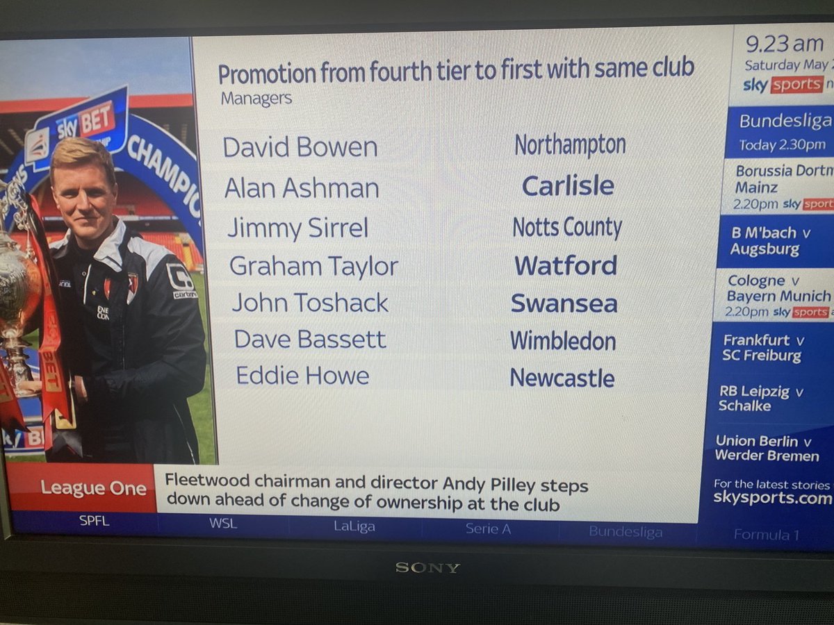 ⁦@SkySportsNews⁩ Jimmy Sirrel 🖤🤍. But same club??…Eddie Howe on the list 🤷‍♂️