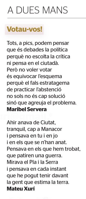 #EleccionsMunicipals2023 #eleccions28M #reflexió