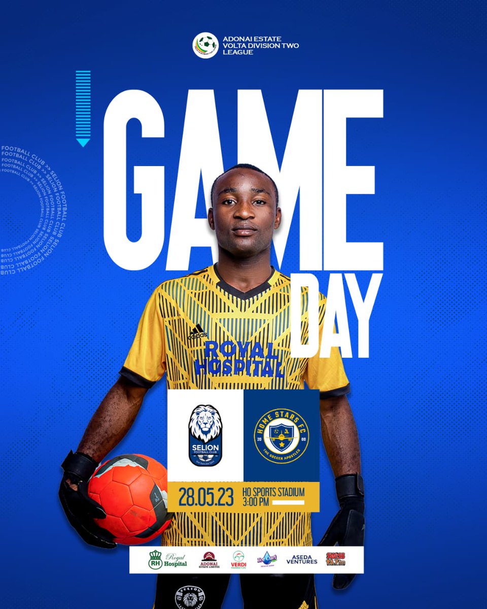 SelionFc's tweet photo. ⏭️ NEXT MATCH ⏭️

🆚 | HOME STARS Football CLUB 
🗓️ | 28-05-2023
🏟️ | Ho Sports Stadium
⏰ | 3:00pm 
🎫 | Ghc 5.00
🏆 | Adonai Estate Limited Volta Div 2 League

The Lions 🦁
🔵⚪🔵 https://t.co/87ryq1QviA