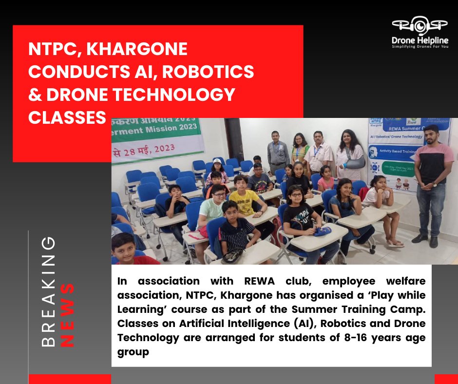 NTPC, Khargone conducts AI, Robotics & Drone Technology classes.

Learn More: lnkd.in/dauNBerK

#ai #technology #training #learning #students #intelligence #tech #drone #dronesforgood #dronelife