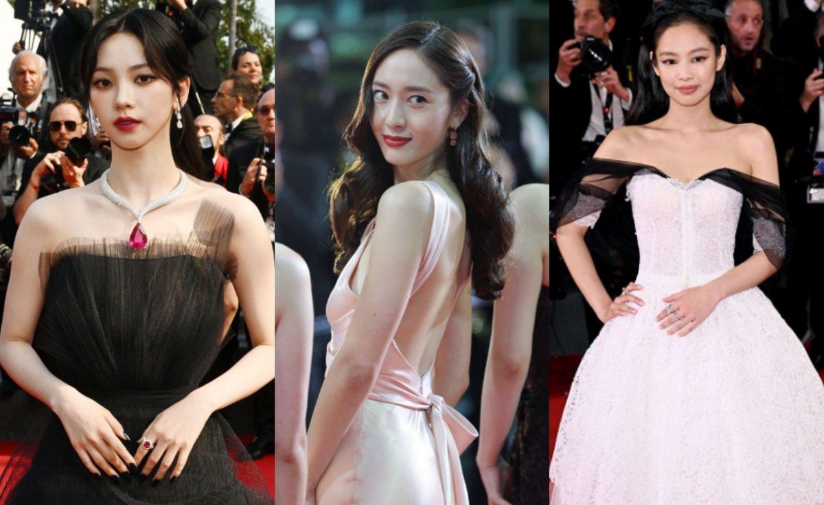 AboutMusicYT's tweet image. Best dressed kpop artist in Cannes Film Festival (via GQ Korea):

1. aespa's Karina
2. Jung Krystal
3. BLACKPINK's Jennie