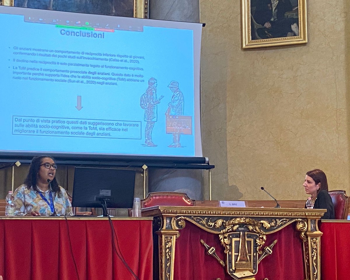 FlorkinAL's tweet image. Yesterday I had the opportunity to present my work on “The ability to reciprocate in aging through an ecological interactive task” at the Congresso Nazionale dell’Invecchiamento #SIPI2023 @unipv in Italian which was such a challenge! Amazing occasion to enhance my Italian
#aging