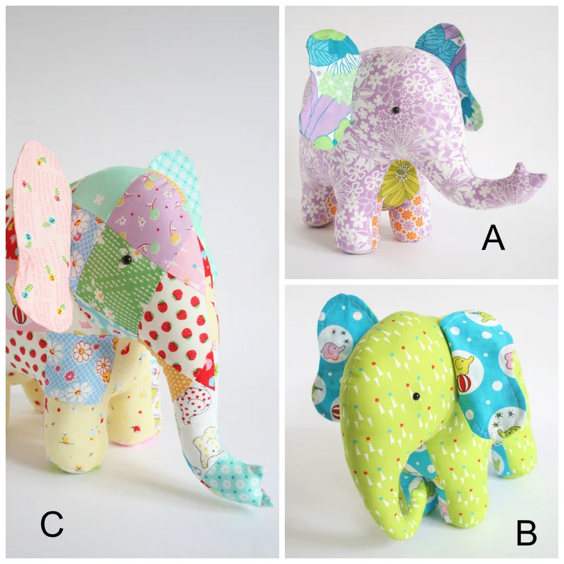 Elephant sewing pattern a stuffed animal sewing pattern to download at shrsl.com/433te

#ad #sewing #toys #crafts #sewingpattern #gifts #MemorialDayWeekend