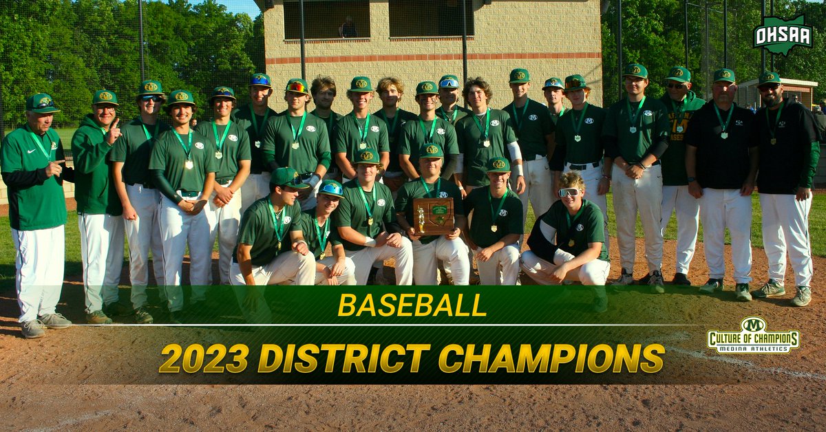Congratulations to the Baseball team on winning the District Championship and earning a spot in the Sweet 16!! Next week they will take on Wooster in the Regional Semifinals at Gilmour.  
<a href="/MHSBaseballBees/">Medina Bees Baseball</a> <a href="/MedinaBoosters/">MedinaBoosters</a> <a href="/MCScomm1/">MCS Communications</a> <a href="/MedinaGazette/">The Gazette</a> <a href="/Ohio_GCC/">Greater Cleveland Conference</a>