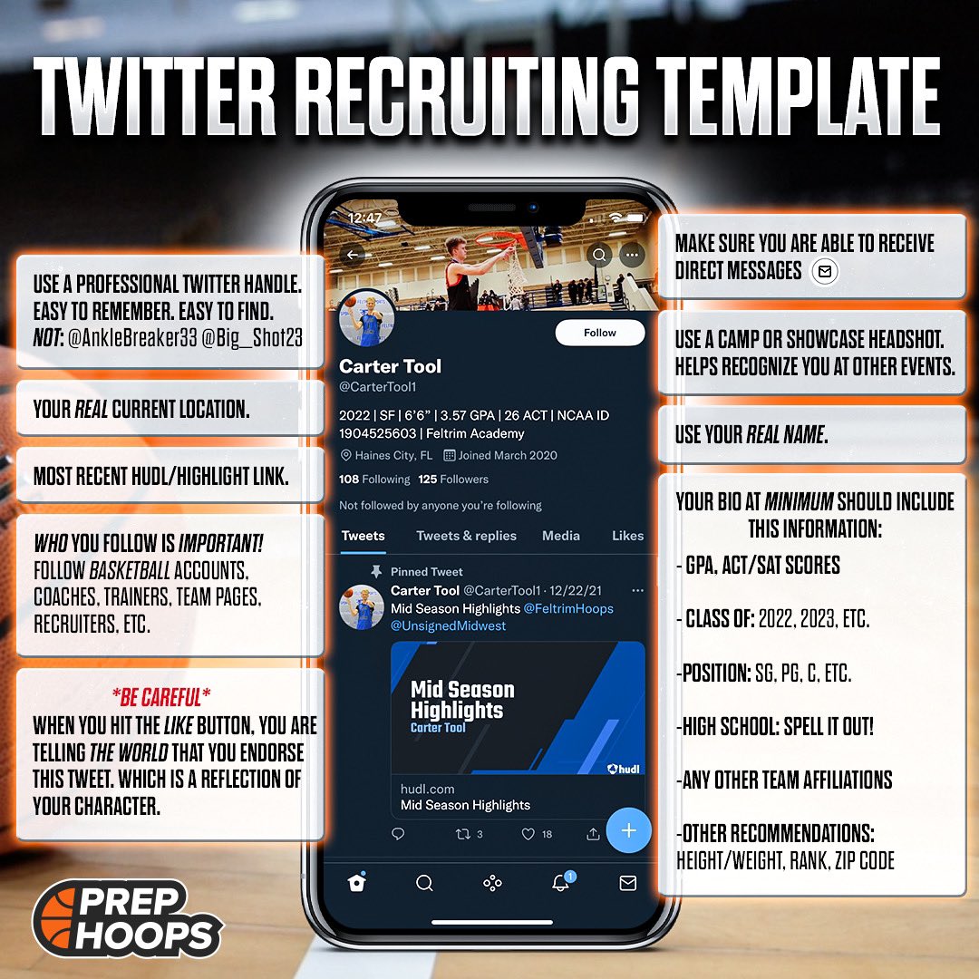 PrepHoops's tweet image. 🚨 𝗔𝘁𝘁𝗲𝗻𝘁𝗶𝗼𝗻 𝗣𝗿𝗼𝘀𝗽𝗲𝗰𝘁𝘀  

Want to make the most out of your recruiting? Make sure to have your Twitter account set up in the best way possible! 

Follow the steps below ⤵️