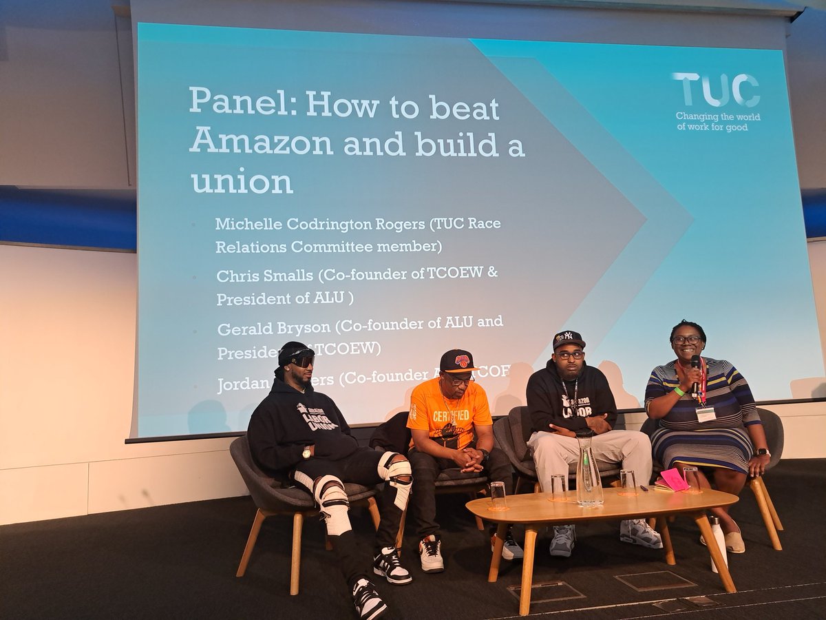 So proud these 3 men right here: Amazon Labor Union,Chris Smalls Gerald Bryson Jordan Flowers  #peoplepower #PeopleOverPolitics #SelfOrganisedGroups #TUCBWC23 <a href="/GMBLondonRegion/">GMB London Region</a> <a href="/GMBRACE/">GMB RACE</a> <a href="/gmbmk/">GMB Milton Keynes City Branch</a>
