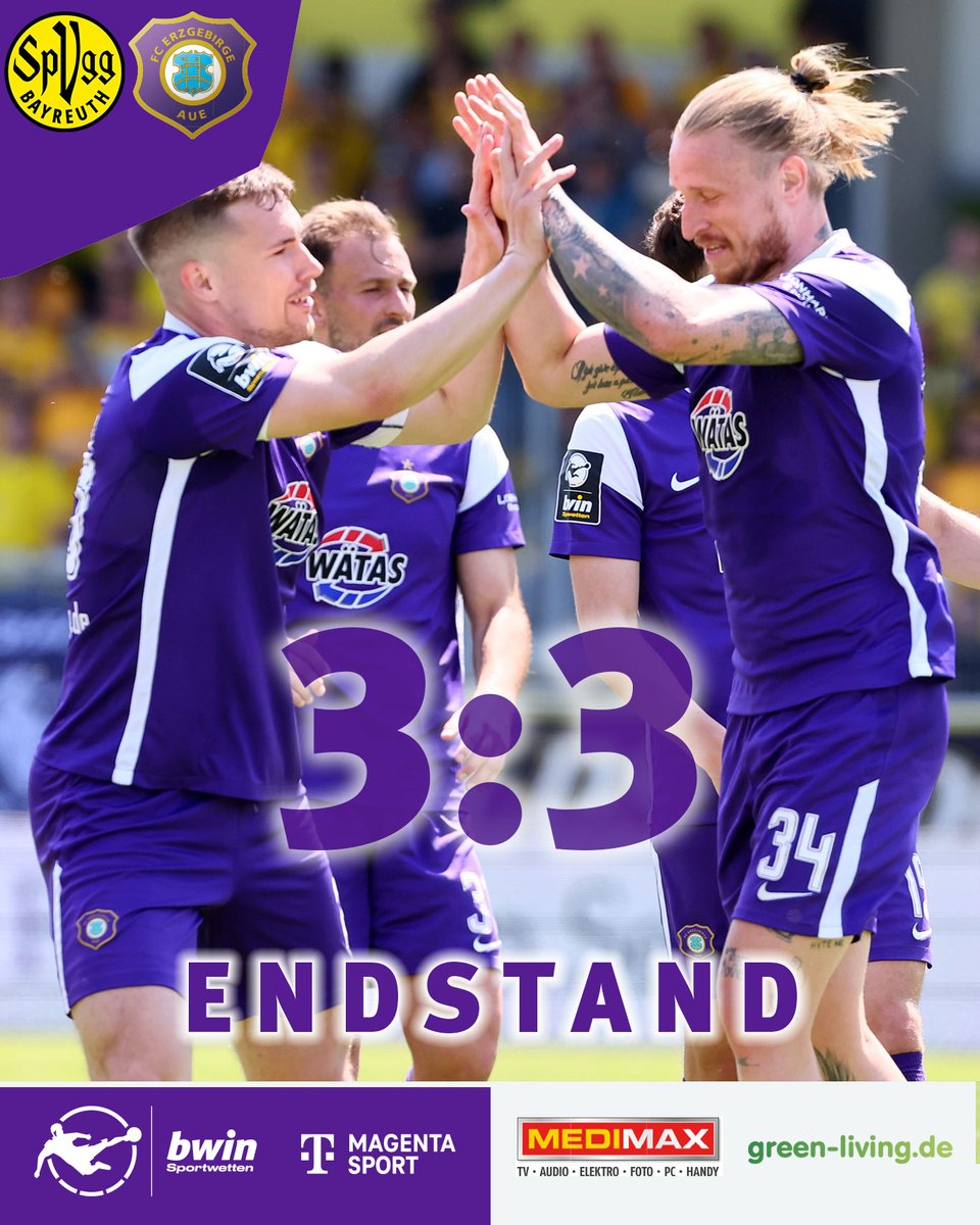 FCErzgebirgeAue's tweet photo. Endstand #BAYAUE 3:3 https://t.co/aPYKdFxqdm