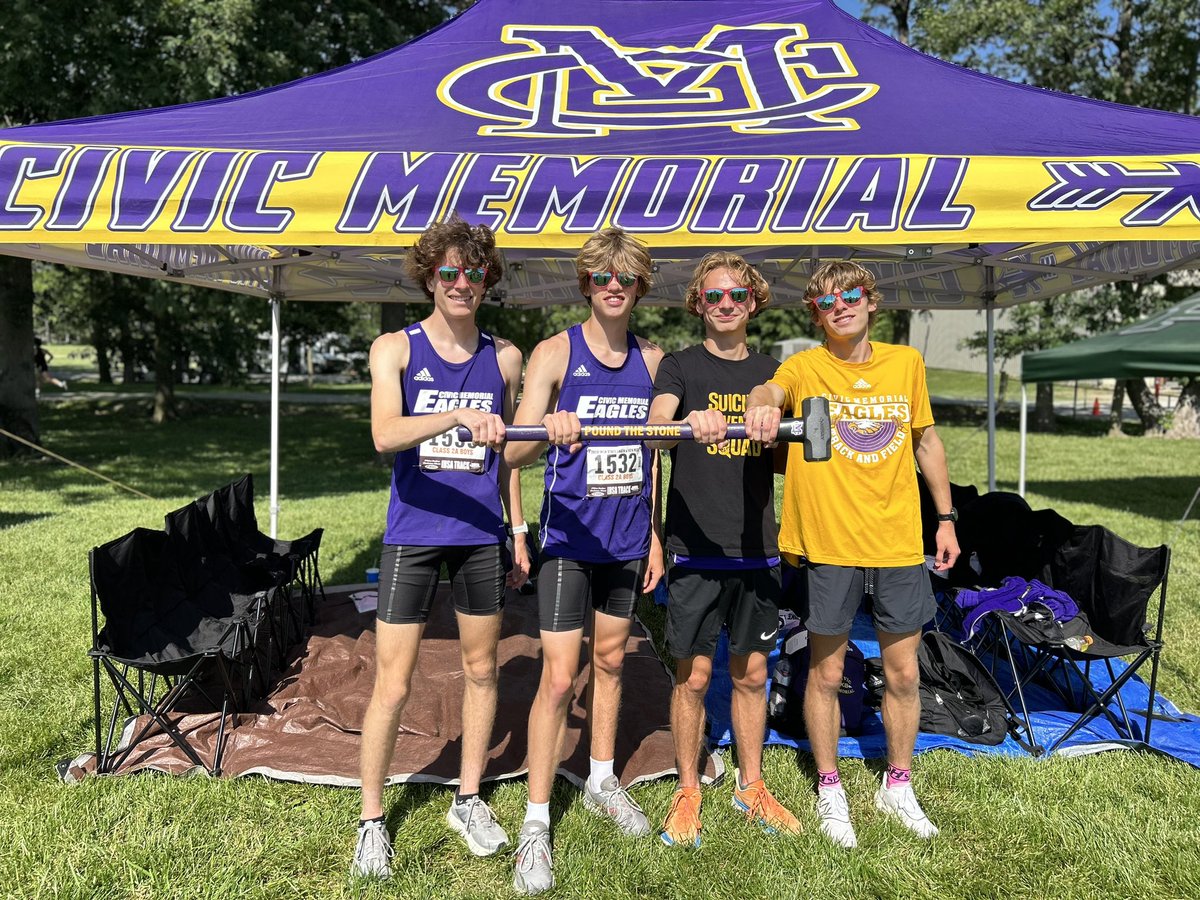 Here we go! State Finals Day! On Saturdays Eagles wear gold! 
🦅⬆️⚒️🪨

4x800 11:00 
3200: 12:10 

#TimeToFly #PoundTheStone