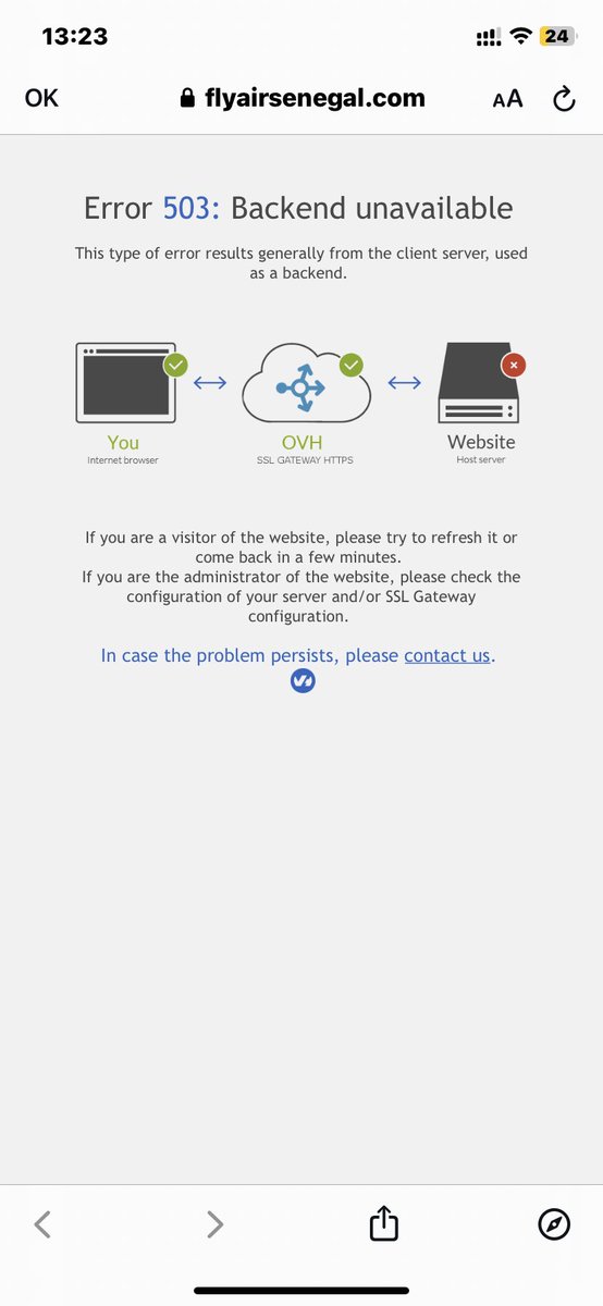 Air Senegal site down 😁