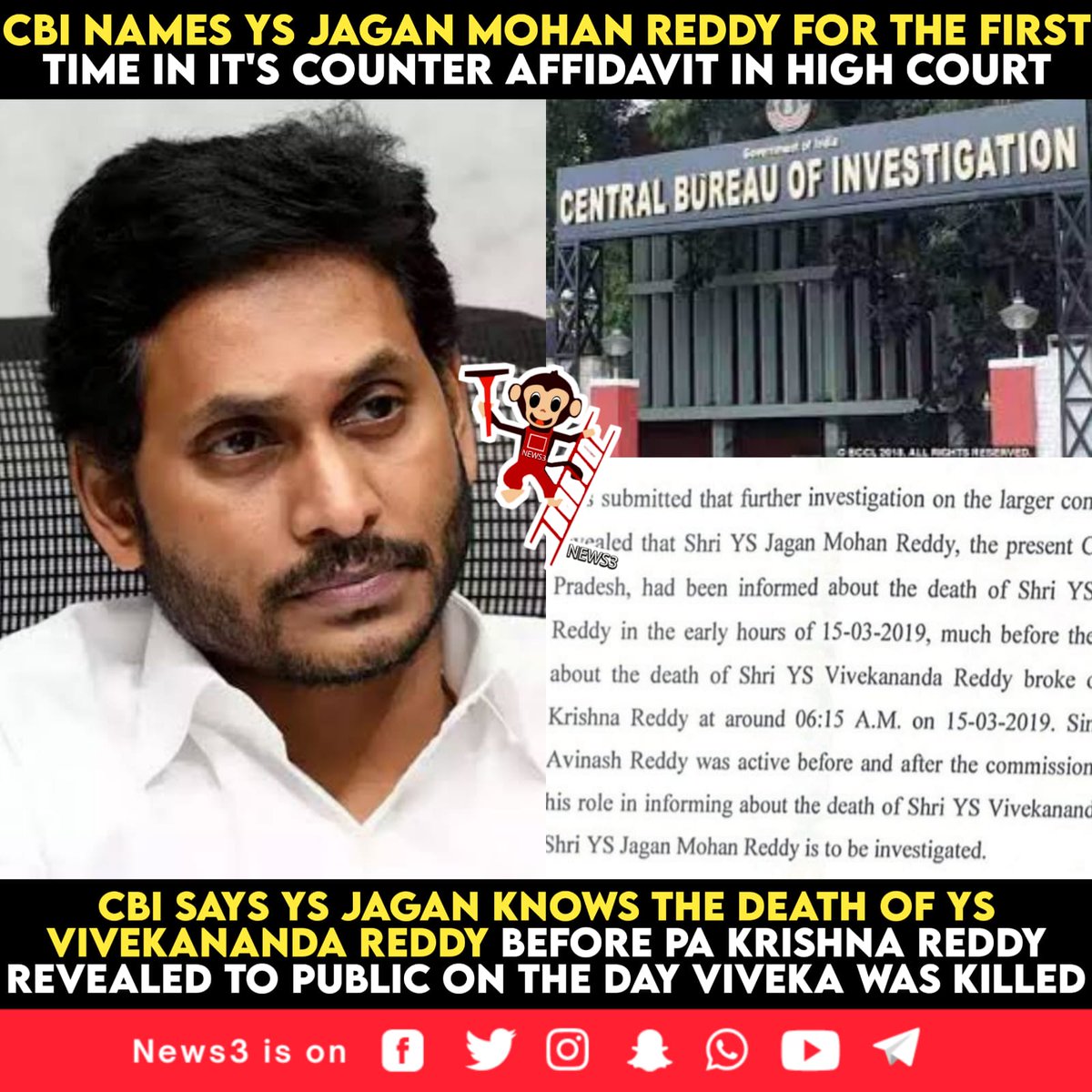 #News3People 

#YSJaganMohanReddy #YSRCP #YSRCongressParty #YSVivekanandaReddy #Andhra