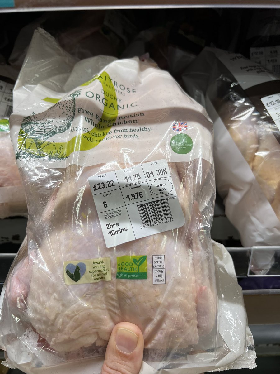 Just been to Waitrose.
Who on this planet is spending £23 on a chicken……🤷‍♂️