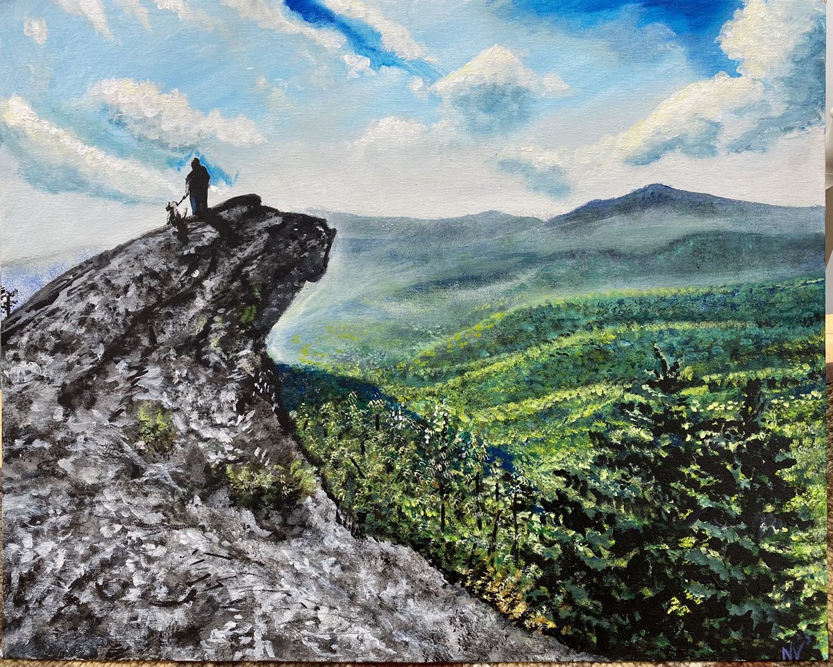 Finished 16”x20” acrylic on canvas board. Blowing Rock NC #art #artists #artist #acrylicpainting #blowingrock #northcarolina #painting #artoftheday #satartday