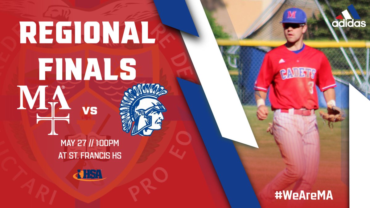 Best of luck to our baseball Cadets who compete in the IHSA 3A Regional Final today. Marmion will play St. Francis at 1:00pm. #WeAreMA <a href="/pchabura/">Paul Chabura</a> <a href="/MarmionBaseball/">Marmion Baseball</a>
