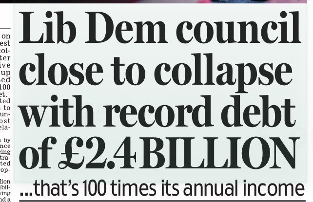 A case study on what is wrong with tabloid journalism in Britain: This Daily Mail story reports that a Lib Dem council in Surrey is close to collapse due to massive overspending. Fact: the Lib Dems are only recently in control, all the overspending happened under a Tory council.
