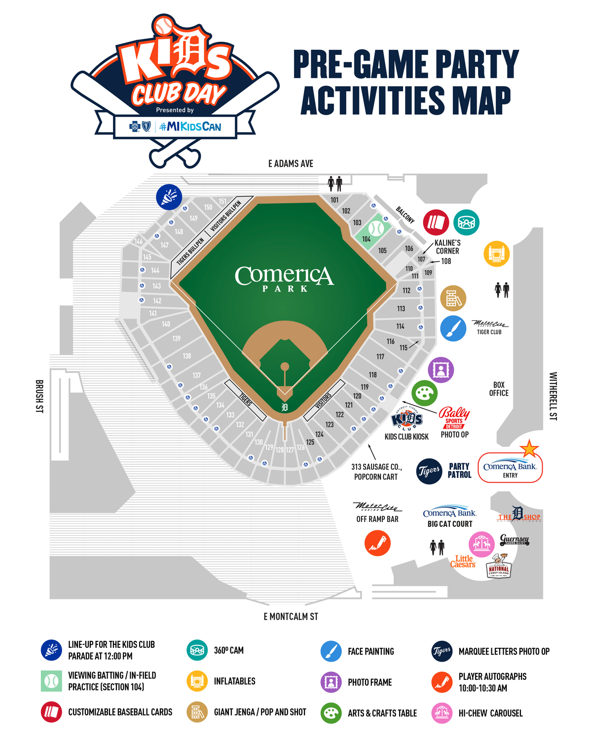 Comerica Park on X: Kids Club Day presented by @BCBSM begins NOW