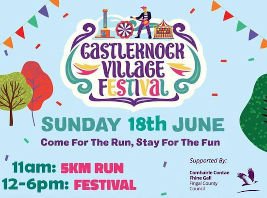 Castleknock Village Festival - Sunday 18th June 
11am                   5K race
12-6pm              Street Festival 
Village closed to traffic. Music, food stalls, kids' games area. CTT will have a Plant Swap Party going on.  Bring a plant and take a plant. Everyone is welcome!