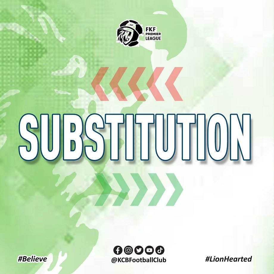 KCBFootball's tweet photo. ⏱️ 82
🔄 Substitution 

Nicholas  Kipkirui has been replaced by Cliff Oruko.

Mathare 0️⃣-1️⃣ KCB
#MATKCB
#Believe #LionHearted 🦁 https://t.co/2UWwsNaCYH
