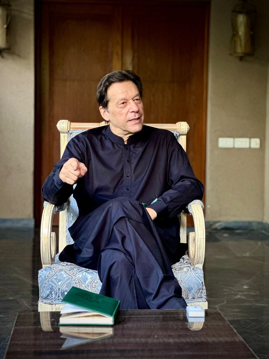 PTI Chairman @ImranKhanPTI earlier today in Zaman Park: