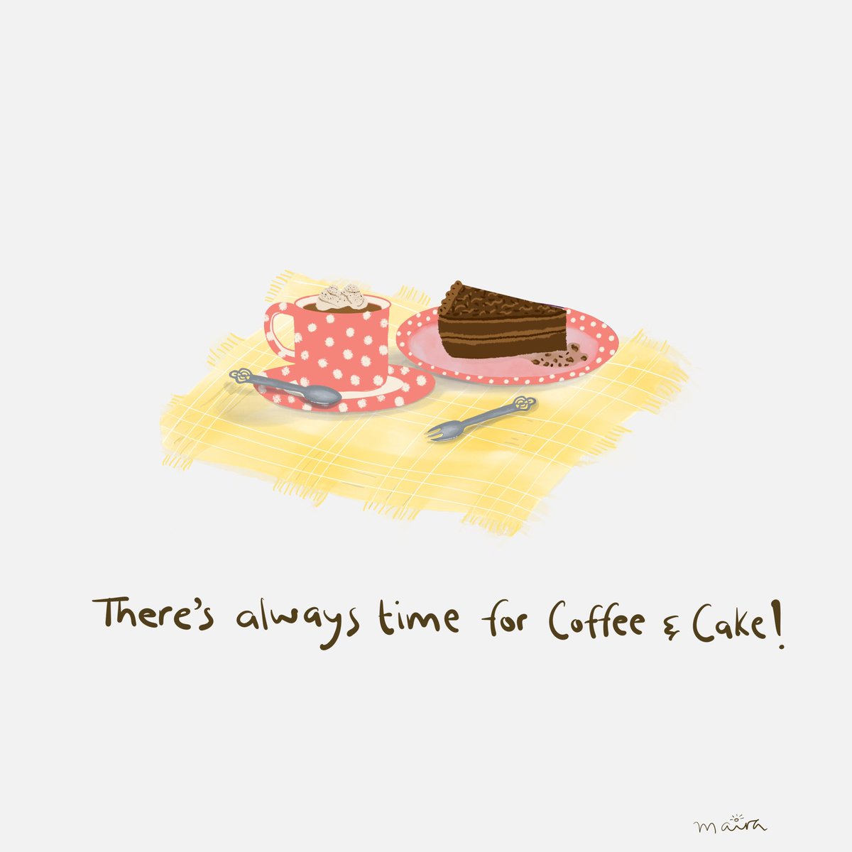 AabRangi's tweet photo. Nothing like hot coffee with sweet treats ❤️ #Coffee #CoffeeLover #CoffeeTime #cake #cakes #muffin #cupcakes #victoriasponge #chocolatecake #chocolate #redbubbleartist #society6 #redbubble #break #unwind #food #dessert #illustrationart #digitalart #digitalillustration https://t.co/Z7KRBvQWNU