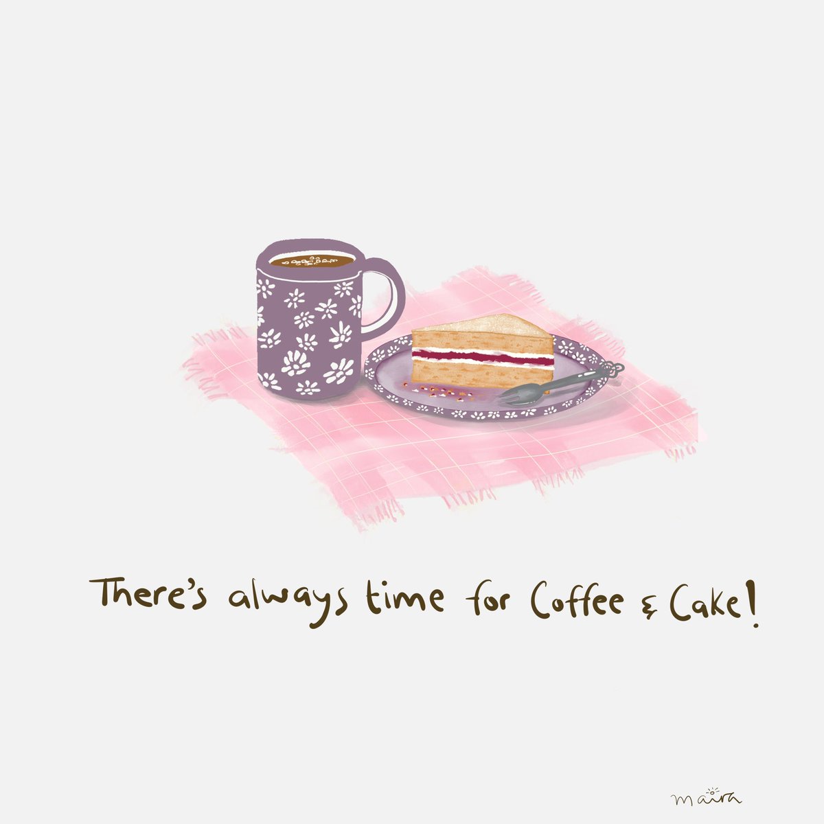 AabRangi's tweet photo. Nothing like hot coffee with sweet treats ❤️ #Coffee #CoffeeLover #CoffeeTime #cake #cakes #muffin #cupcakes #victoriasponge #chocolatecake #chocolate #redbubbleartist #society6 #redbubble #break #unwind #food #dessert #illustrationart #digitalart #digitalillustration https://t.co/Z7KRBvQWNU