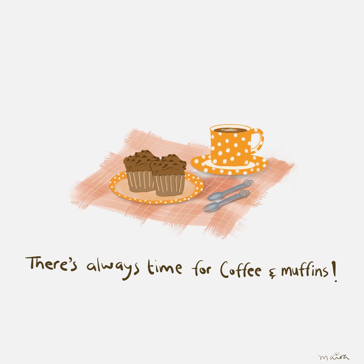 AabRangi's tweet photo. Nothing like hot coffee with sweet treats ❤️ #Coffee #CoffeeLover #CoffeeTime #cake #cakes #muffin #cupcakes #victoriasponge #chocolatecake #chocolate #redbubbleartist #society6 #redbubble #break #unwind #food #dessert #illustrationart #digitalart #digitalillustration https://t.co/Z7KRBvQWNU