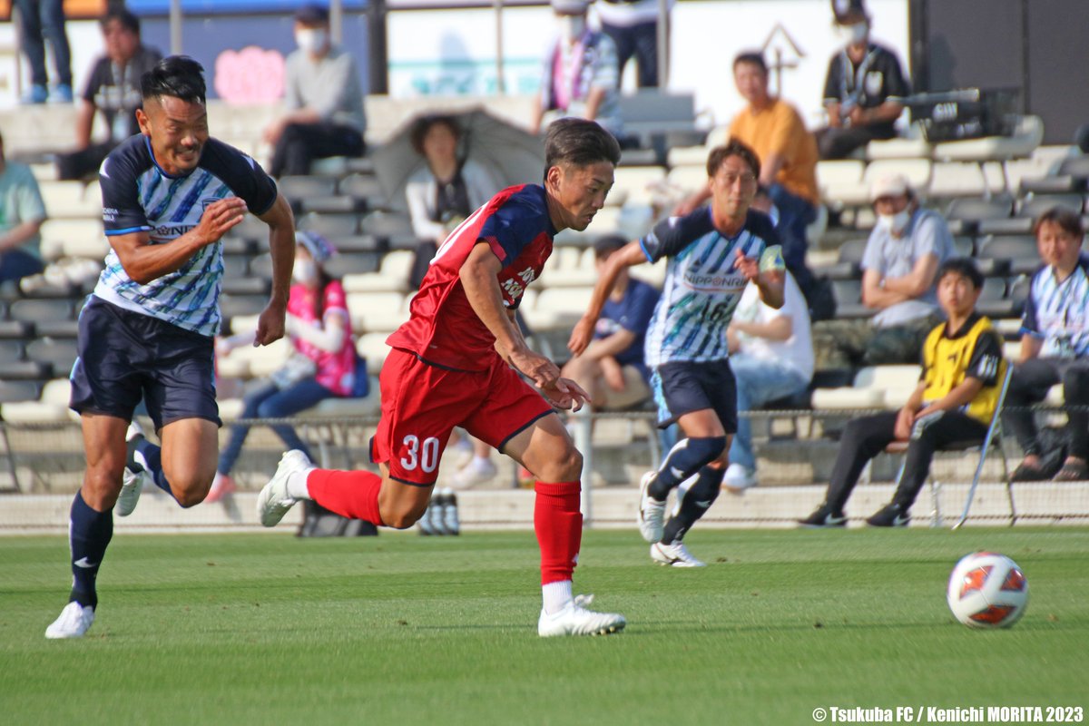 official_camera's tweet photo. （モソソン）2023/05/27【ゴールシーンその1】関東サッカーリーグ1部前期第6節 栃木シティFC対ジョイフル本田つくばFC 前半11分。恩塚幸之介選手の同点ゴール。 https://t.co/zjzimW0BZm