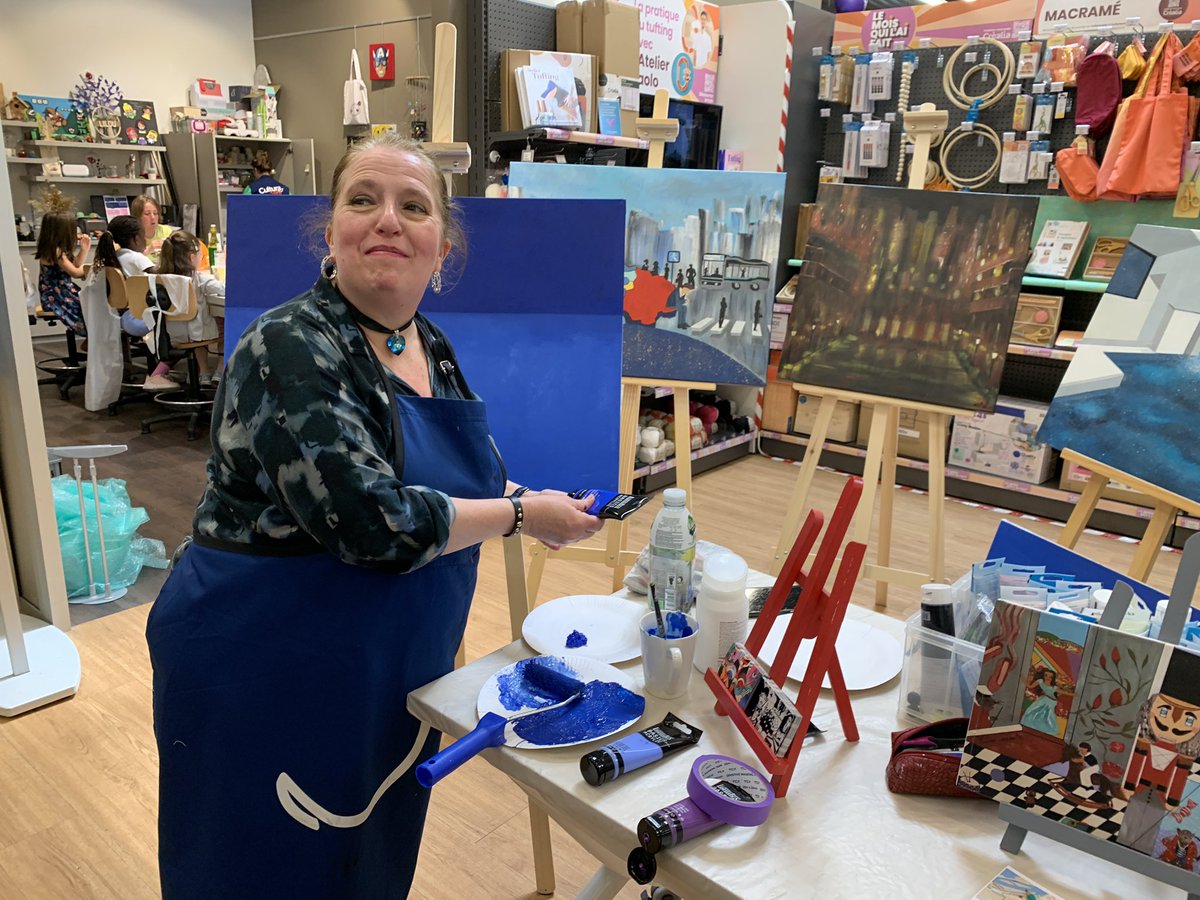 artnco_org's tweet photo. Réalisation d’une peinture à l’acrylique par Sabrina His au magasin #Cultura d’ Orgeval - c’est cet après-midi ! https://t.co/M9w8Lp3g4K