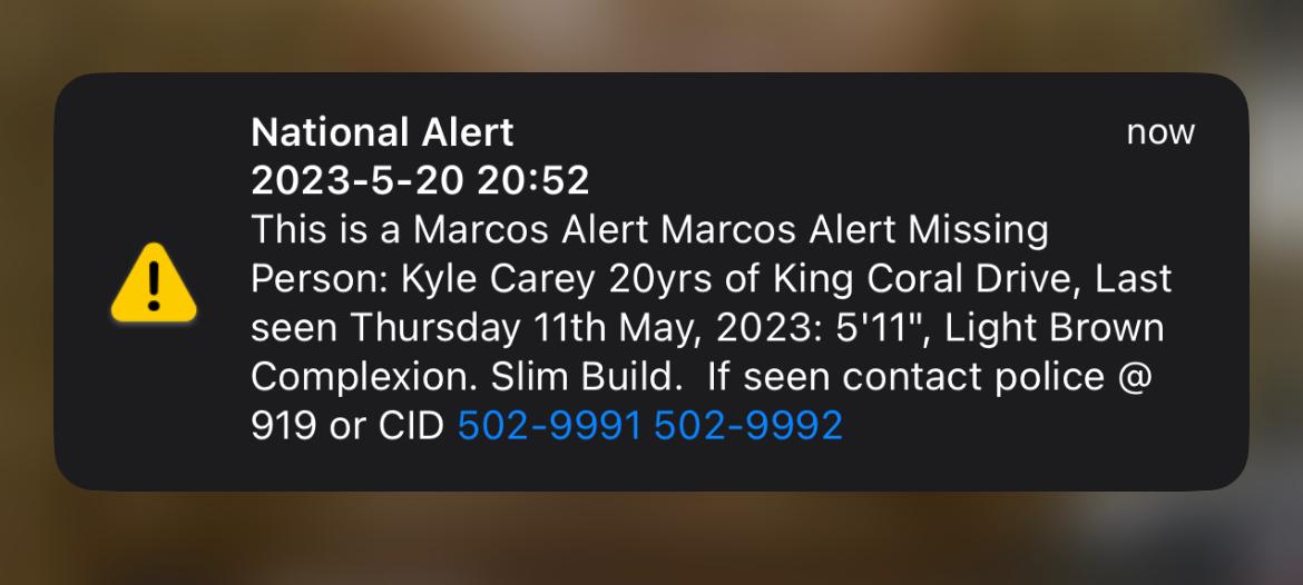 BahamianFlame's tweet image. Hi Everyone,

Kyle Carey has been missing for more than two weeks. We are offering a $5,000.00 USD cash reward for any information that could help us bring him home.
