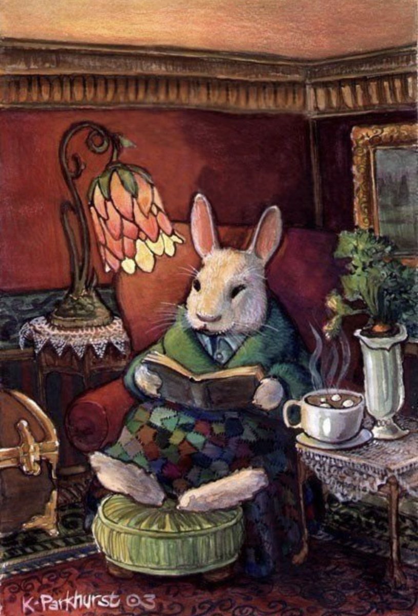 TitaniasRealm's tweet image. I approve of this rabbit's lifestyle choices 📚☕️

Art by Kim Parkhurst