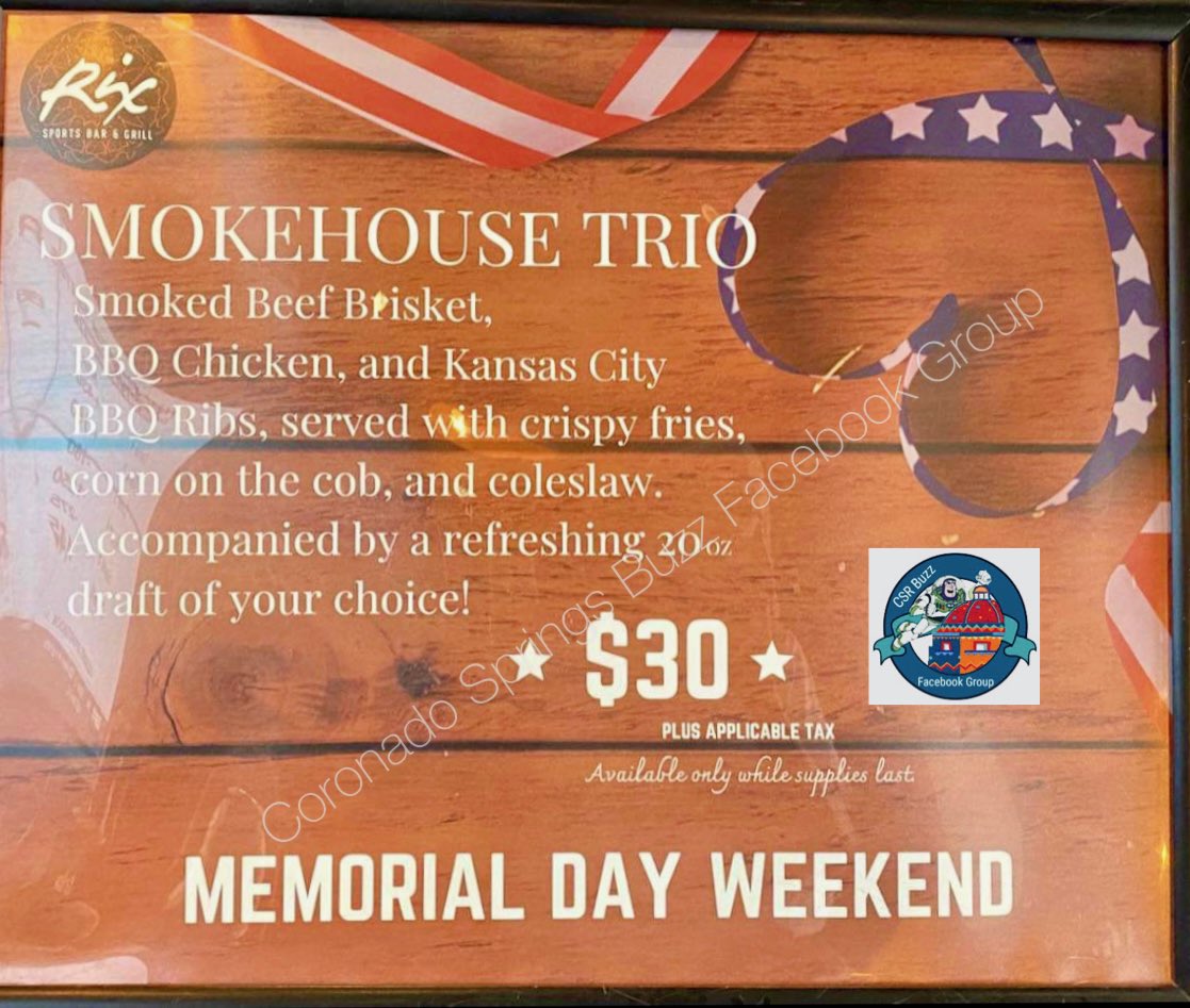 Buzz2001's tweet photo. Kick off the summer right with some BBQ at Rix Sports Bar and Grill. Available while supplies last
#coronadosprings #coronadospringsresort #CSRBuzz #rixsportsbar https://t.co/3koMq2G0rl