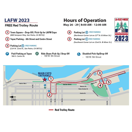 LACity's tweet image. Headed for #LAFleetWeek23 and wondering where to park or how to get to the event. Here's a handy graphic for you.
More info on the Maps & Parking page on our website as well.
lafleetweek.com/events_schedul…