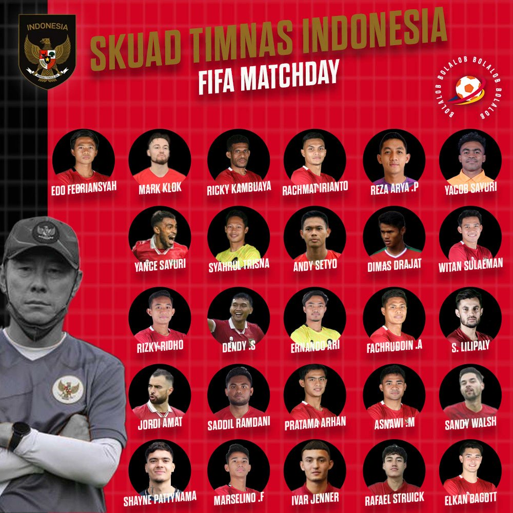 Bolalob's tweet image. PSSI merilis 26 nama pemain yang akan tanding vs Palestina dan Argentina. 4 pemain naturalisasi mungkin akan debut antara lain Shayne, Walsh, Jenner dan Struick. Posisi Nadeo digantikan kiper PSM, Reza Arya.

Gimana nih, puas gak lob?