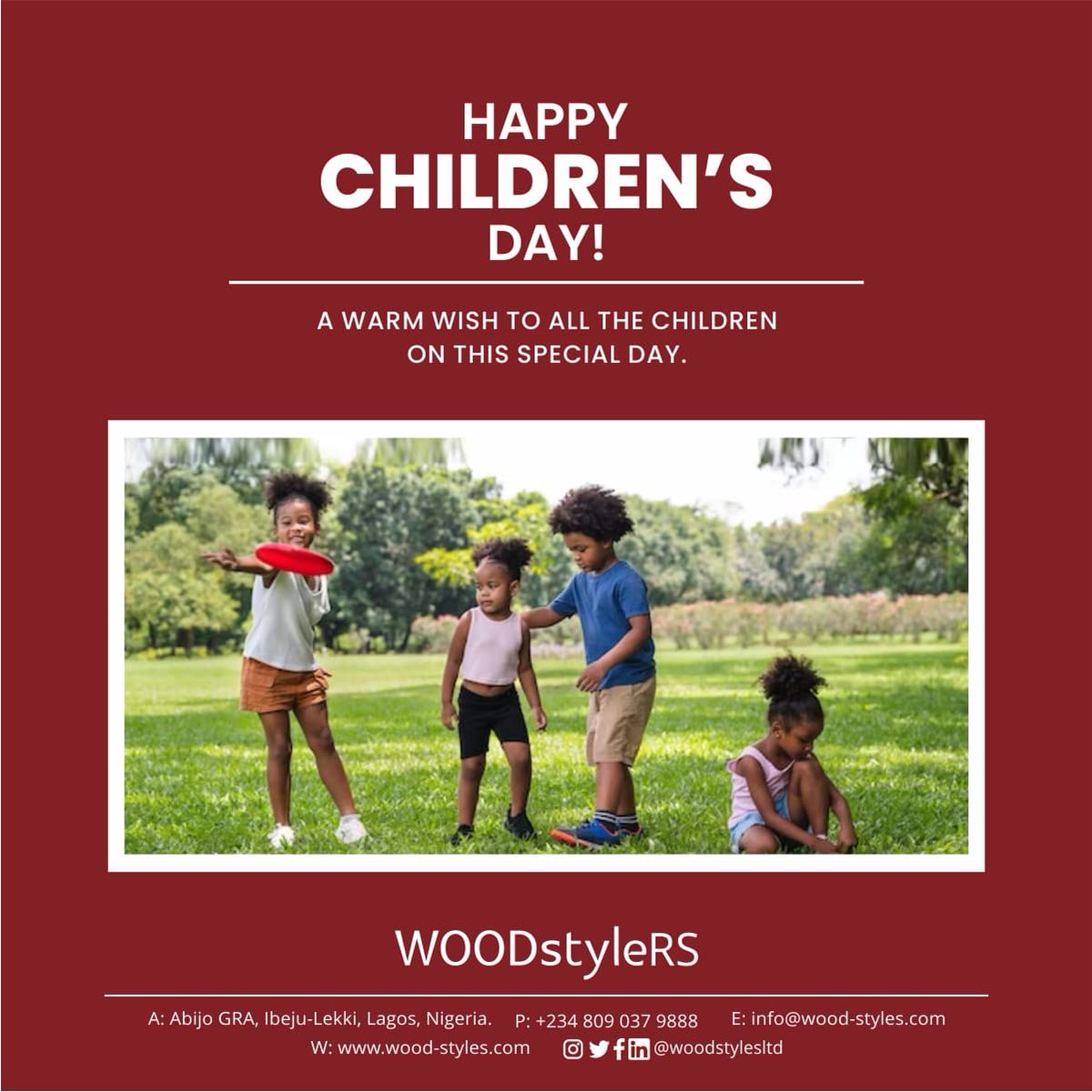 woodstyleshq's tweet photo. Today, we celebrate the incredible children who bring joy and hope to our lives. You are loved and cherished.
Happy Children's Day!
#ChildrensDayCelebration
#LoveForKids
#InspiringYoungMinds
#CelebratingChildhood https://t.co/vakxqFitNP