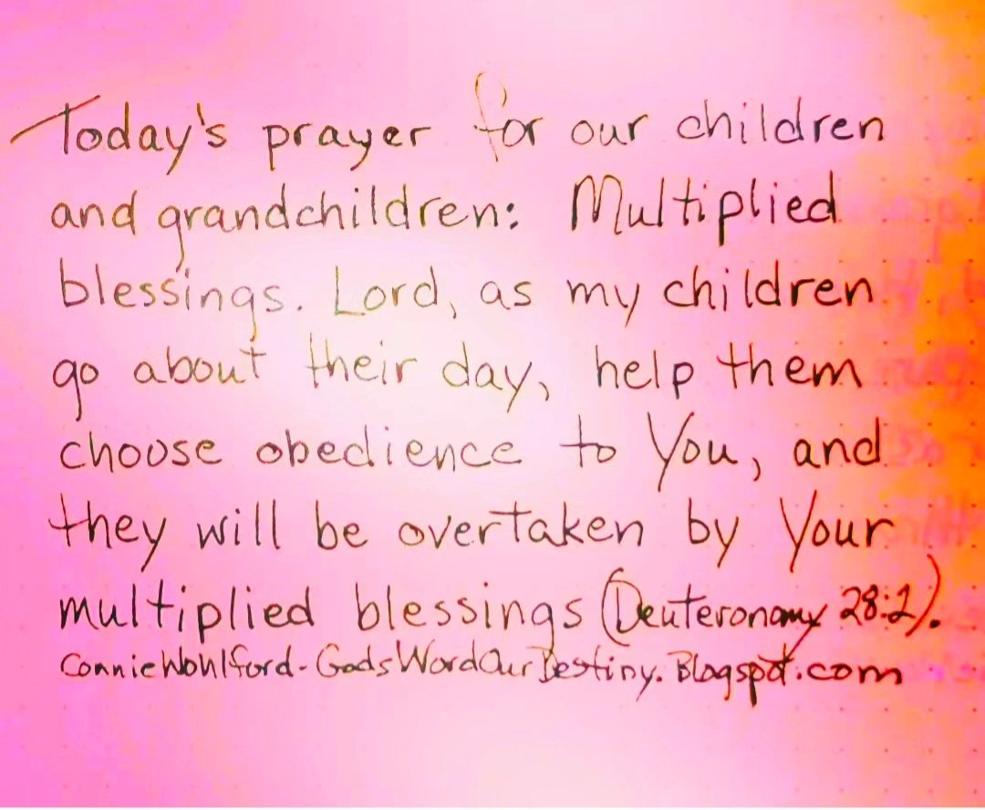 wohlford_connie's tweet photo. Today ...
#multiplied #blessings #children #grandchildren #lotsandlots #obeyGod #GodsWordOurDestiny #Deuteronomy #prayforchildren https://t.co/exXzjjnuoM https://t.co/lOPfhjAA5a