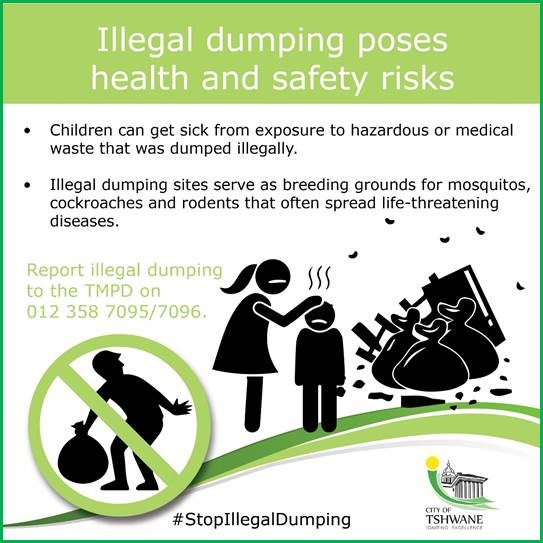 CityTshwane's tweet image. Tshwane residents are encouraged to report illegal dumping to @TMPDSafety on 012 358 7095/6.
#StopIllegalDumping