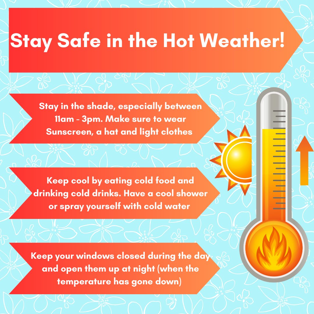 Universal_Care_'s tweet photo. Just a gentle reminder to everyone to stay safe during this hot weather! 

Make sure to stay hydrated, and keep in the shade. For more information on how to stay safe, check out the NHS Website by following the link: https://t.co/bl4irVCUoO.

#UCS #RandLHealthcare #Weather #Team https://t.co/JtKfUU29Xk