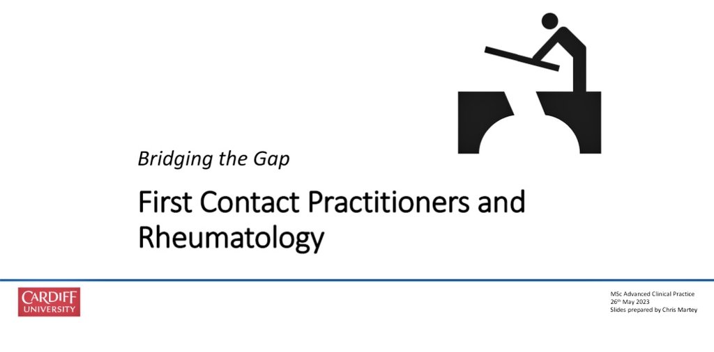 Really enjoyed delivering the 'Rheumatology in #PrimaryCare' lecture for @cardiffuni's Postgraduate #FCP Module.

Covering:
Spondyloarthropathies
Rheumatoid Arthritis
Polymyalgia Rheumatica
Connective Tissue Diseases, and a few more. 

Some fantastic Q&A!