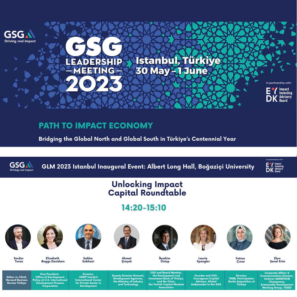 In GLM 2023, a forum focusing on the power of private capital and impact investment for a sustainable future, TKBB Director Fatma Çınar will participate as a speaker in the "Unlocking the Potential of Impact Capital: Roundtable Meeting and Presentation Panel." 🌍✨