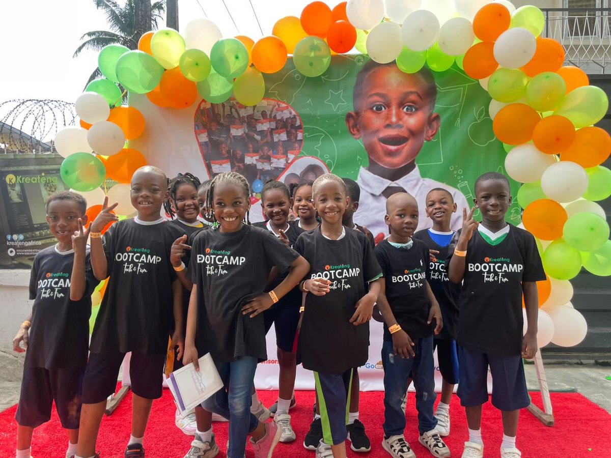 KreatengAfrica's tweet photo. Over 150 students, 1 unforgettable experience! ๐๐ก At our Kreateng Tech and Fun Bootcamp, we unleashed their creativity & unlocked the world of tech for the amazing children from various schools who attended our event. #childrensday #may27 #may #children #dele #nonso #kreateng https://t.co/Az1PIviv5Z