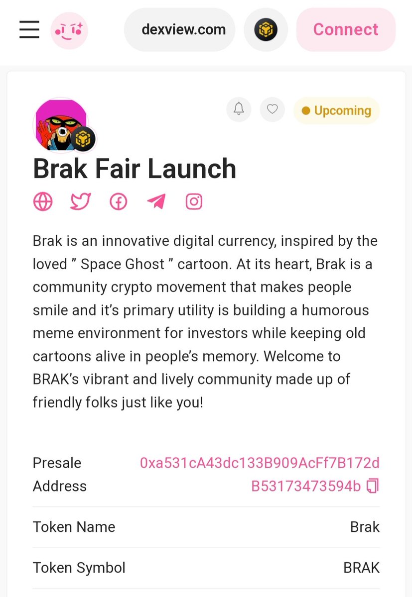 $BRAK Fair Launch is coming on May 30th 21:00 UTC 

Brak will be available on pinksale.finance, same price per coin for everyone. Don't miss it 💎🚀🌛✅

#BRAK #BRAKARMY #BrakForAll #ElonMusk #shiba #SHIBARMY #Shibarium #doge #BabyDogeArmy #BabyDoge #cult #FlokiArmy #floki