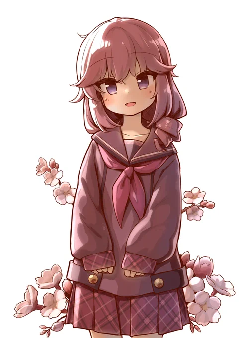 桜ヶ丘高等学校の制服を着てる良子ちゃんです